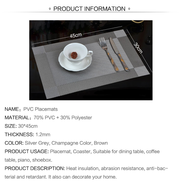 10 PCS Placemat Fashion PVC Dining Table Mat Fisc Pads Bowl Pad Coasters Waterproof Table Cloth Pad Slip-resistant Pad