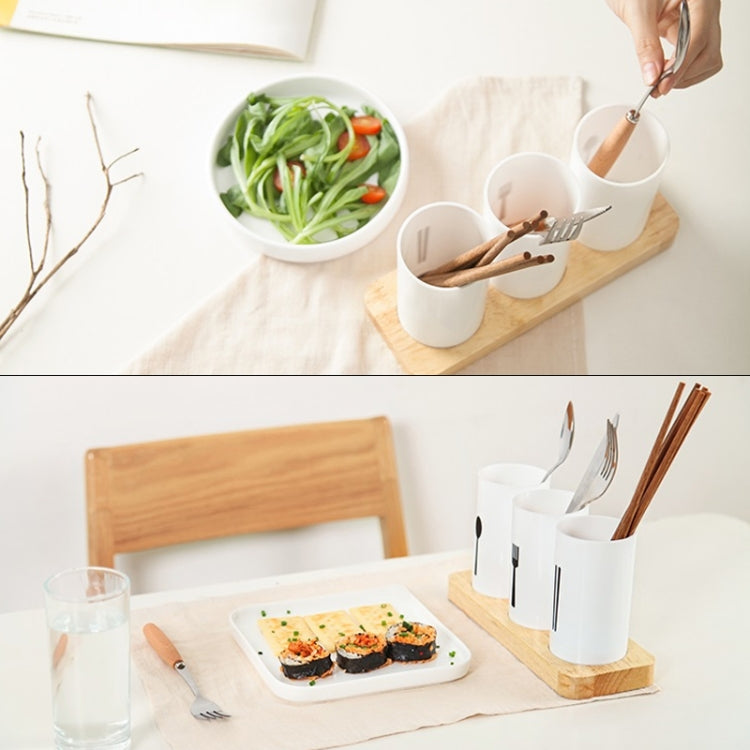 Multifunctional Household Tableware Desktop Storage Box Drain Chopsticks Storage Box(White)