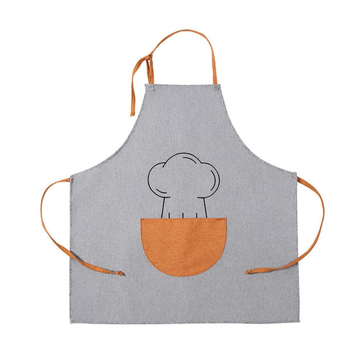 Antifouling Oil-proof Thick Cooking Apron Painting Work Clothes with Semicircle Pocket
