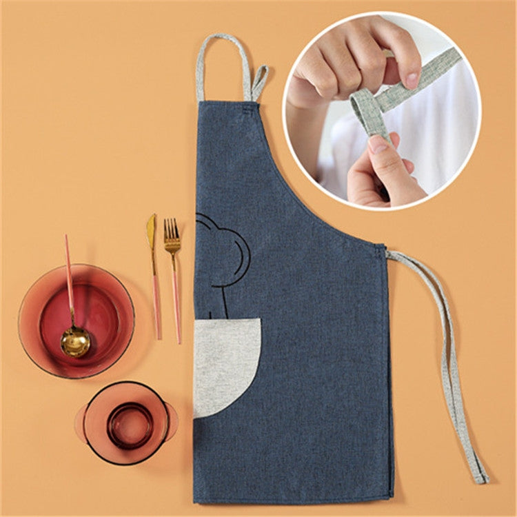 Antifouling Oil-proof Thick Cooking Apron Painting Work Clothes with Semicircle Pocket