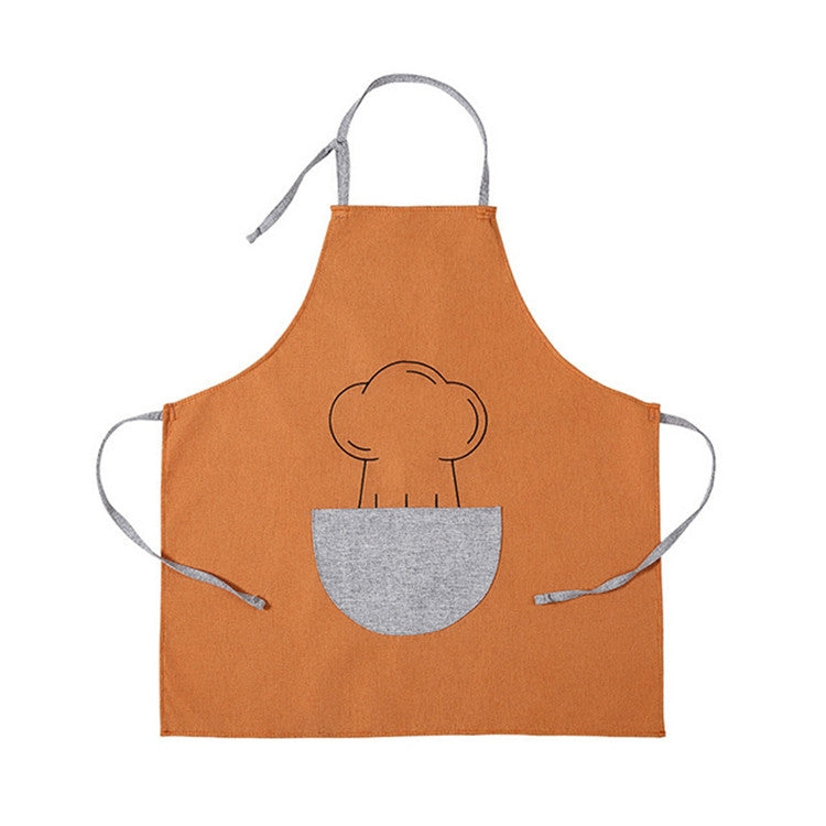 Antifouling Oil-proof Thick Cooking Apron Painting Work Clothes with Semicircle Pocket
