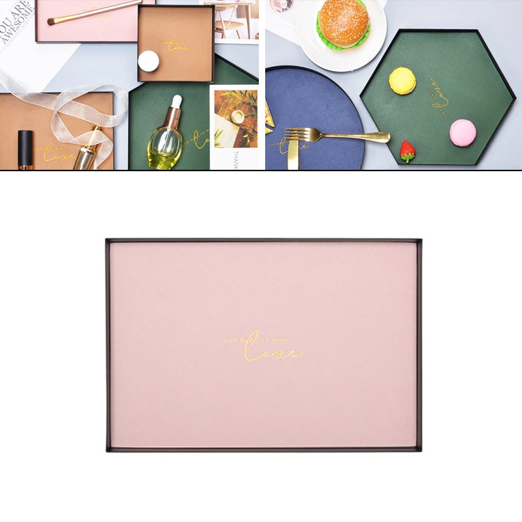 Rectangle PU Leather Wrought Iron Tray Entrance Key Debris Storage Box, Size:L