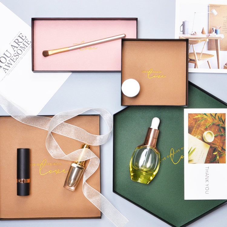 Rectangle PU Leather Wrought Iron Tray Entrance Key Debris Storage Box, Size:L