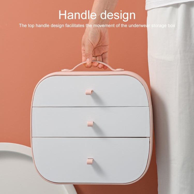 3 in 1 Drawer Type Combined Storage Box with Compartment Underwear Panties