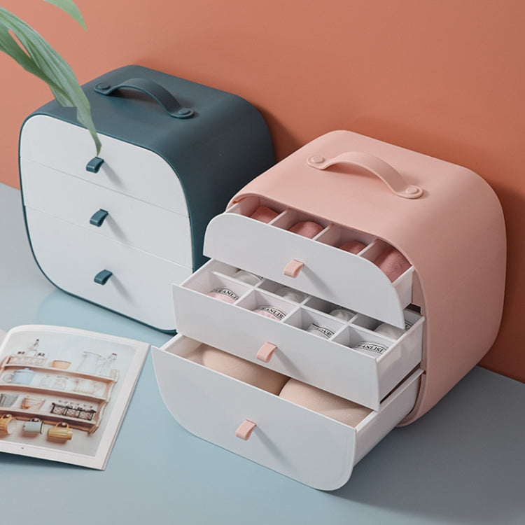 3 in 1 Drawer Type Combined Storage Box with Compartment Underwear Panties