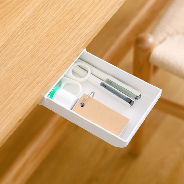 2 PCS Home Bottom Drawer Storage Box Student Stationery Box Desk Hidden Paste Debris Storage Box