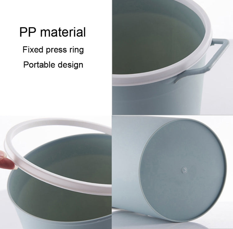5 PCS 8.2L Office Kitchen Household Wet and Dry Sorting Sanitary Bucket Round Trash Can with Handle