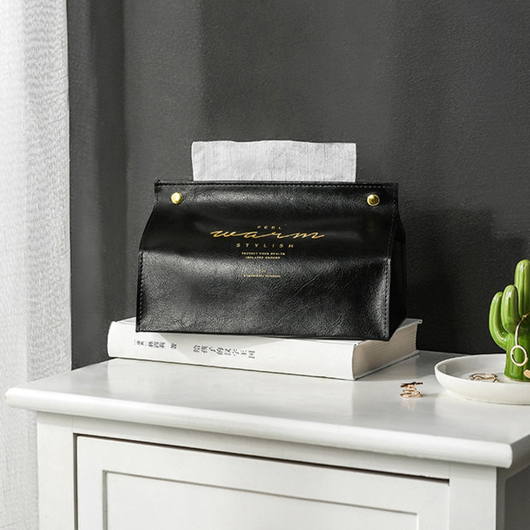 Retro PU Leather Snap-on Drawer Box Home Car Tissue Box