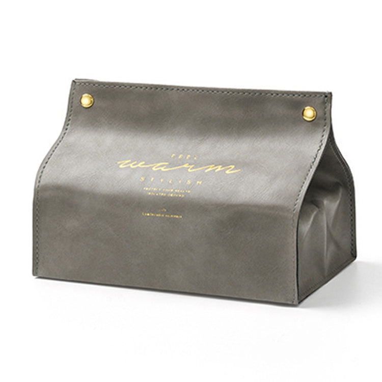 Retro PU Leather Snap-on Drawer Box Home Car Tissue Box