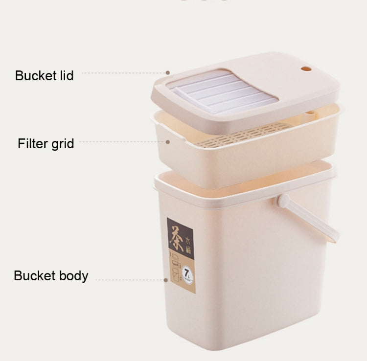 Office Plastic Tea Residue Bucket Tea Waste Bucket Push Lid Portable Trash Can, Style:10L