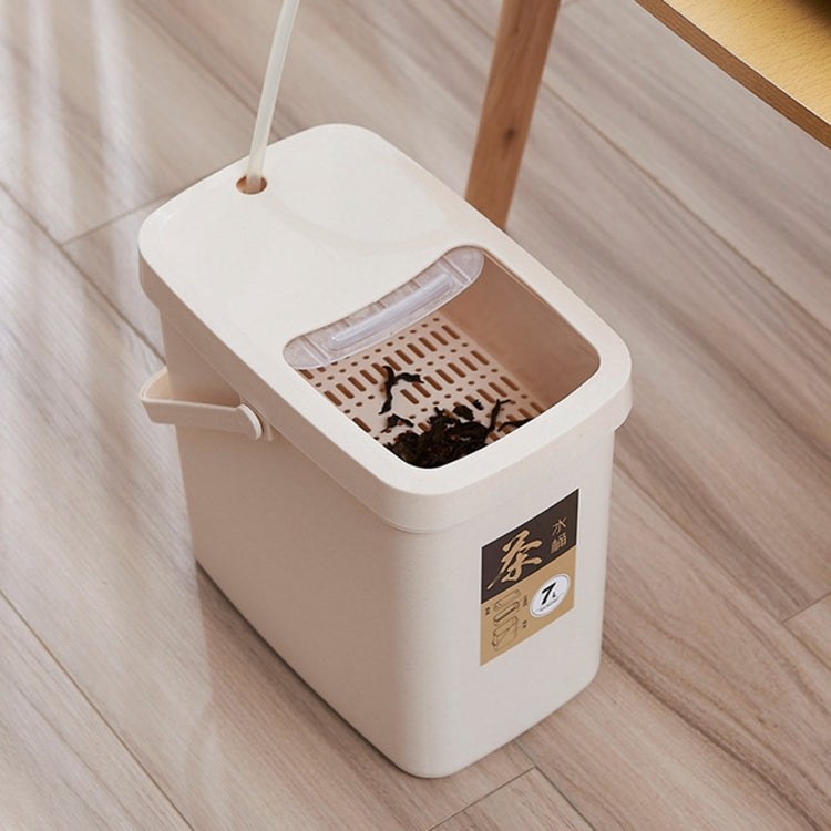 Office Plastic Tea Residue Bucket Tea Waste Bucket Push Lid Portable Trash Can, Style:10L