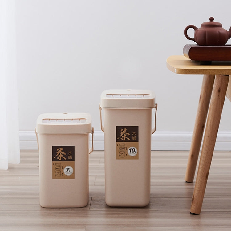 Office Plastic Tea Residue Bucket Tea Waste Bucket Push Lid Portable Trash Can, Style:10L