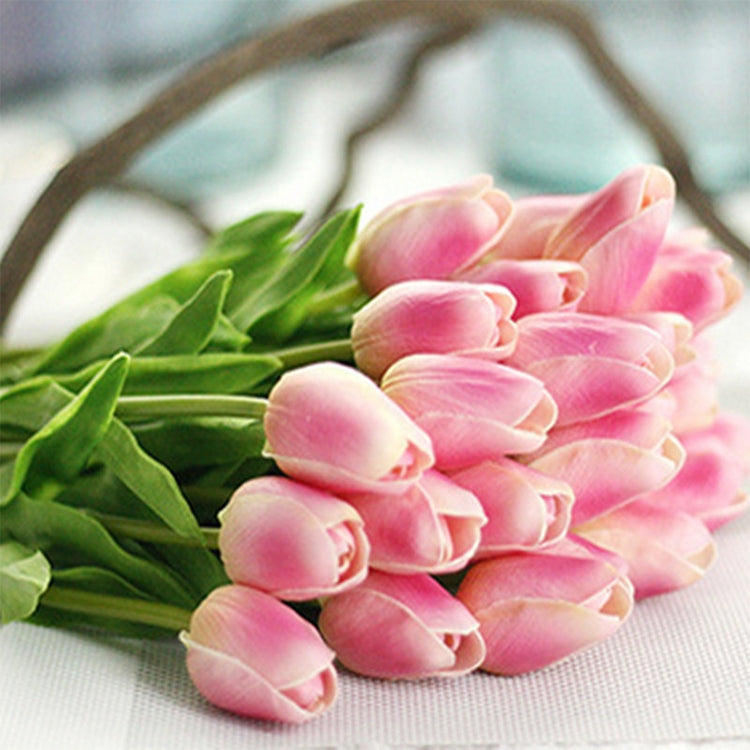10 PCS Simulation PU Mini Tulip Artificial Flowers Silk Flowers Wedding Home Fake Flowers