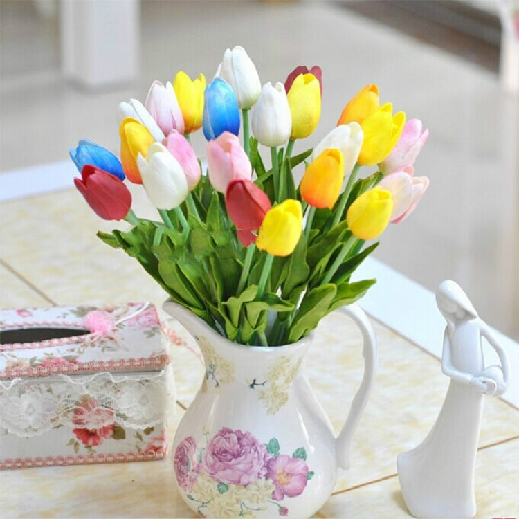 10 PCS Simulation PU Mini Tulip Artificial Flowers Silk Flowers Wedding Home Fake Flowers