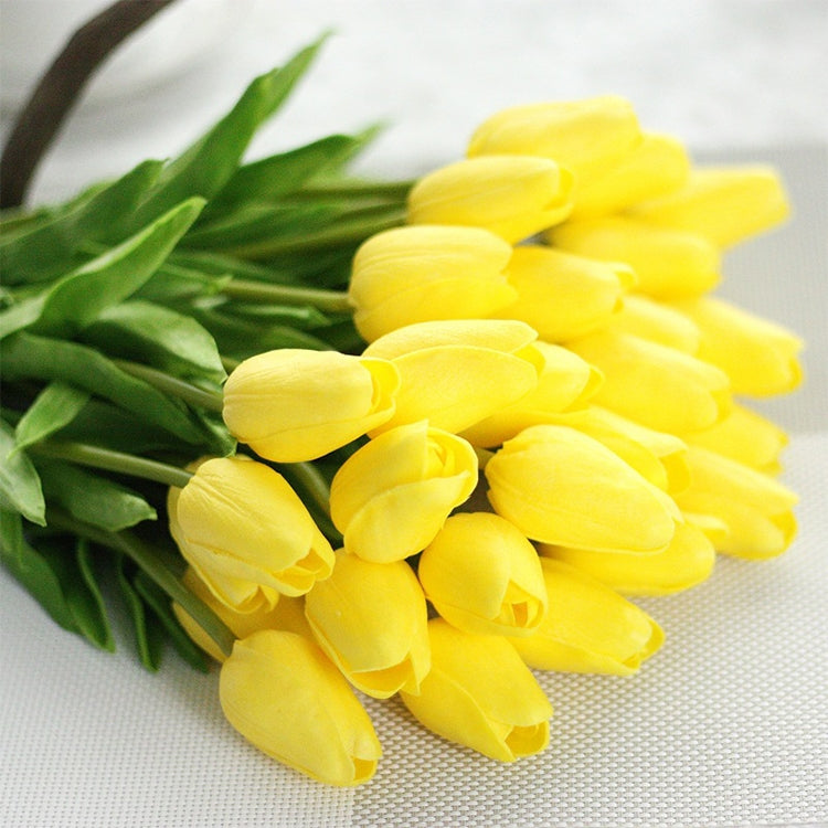 10 PCS Simulation PU Mini Tulip Artificial Flowers Silk Flowers Wedding Home Fake Flowers