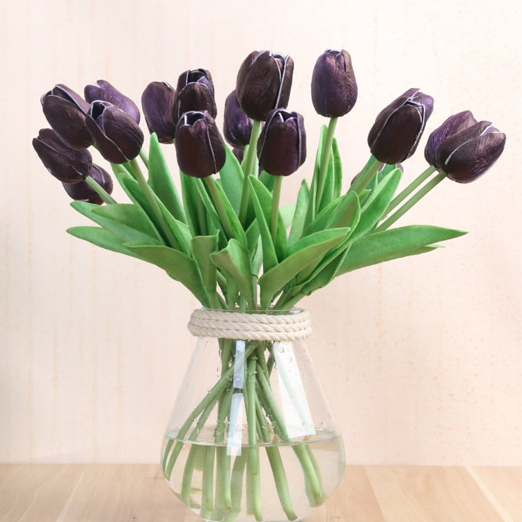 10 PCS Simulation PU Mini Tulip Artificial Flowers Silk Flowers Wedding Home Fake Flowers