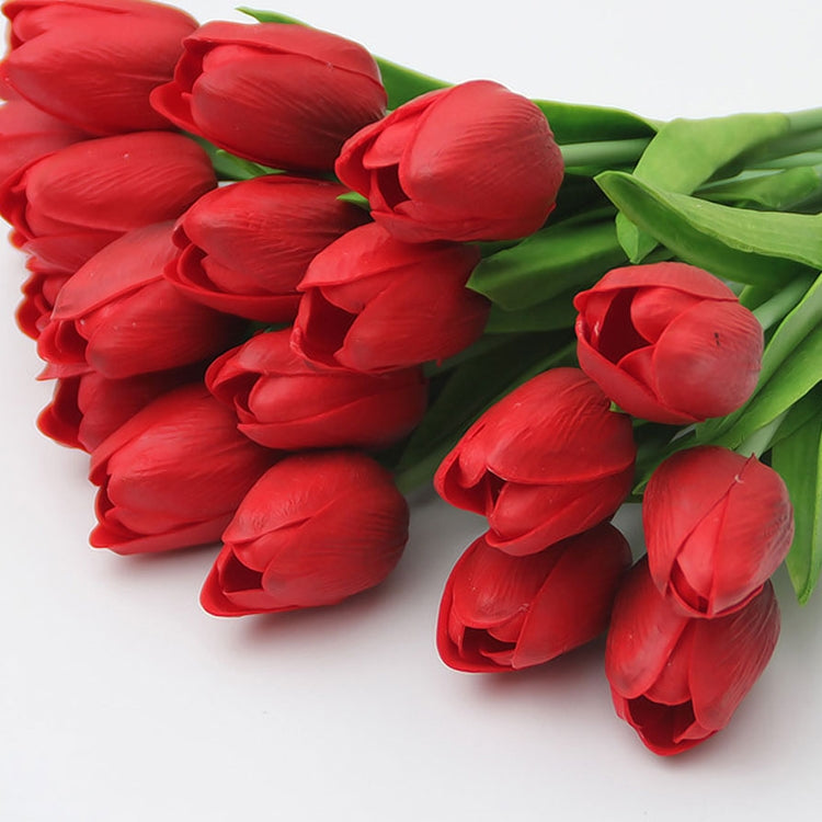 10 PCS Simulation PU Mini Tulip Artificial Flowers Silk Flowers Wedding Home Fake Flowers