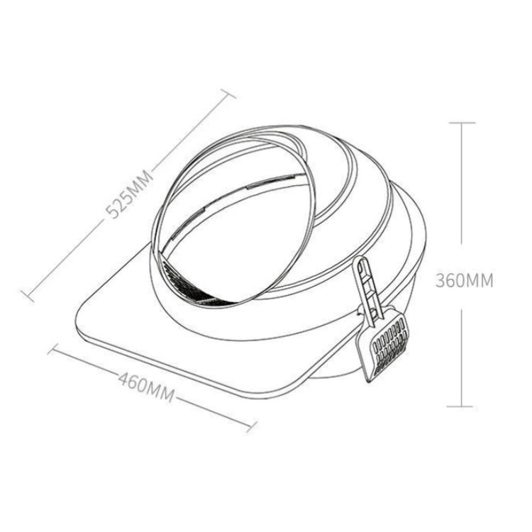 Cat Litter Box Pet Large Enclosed Toilet(White)