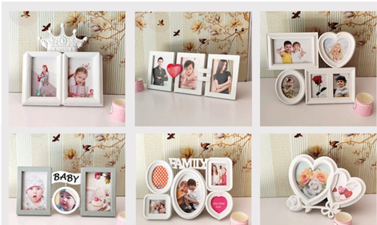 European Minimalist Creative Siamese Photo Frame Plastic Children Photo Frame, Style:Famlily Letter 5 Holes