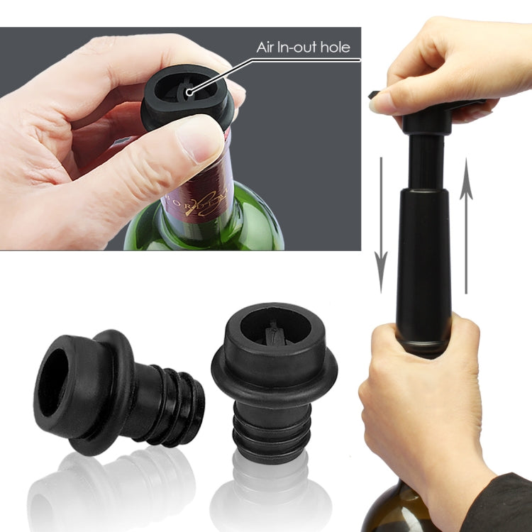 Red Wine Vacuum Pump Freshener Silicone Wine Stopper Set, Specification:2 Stoppers Three Holes (OPP Bag)