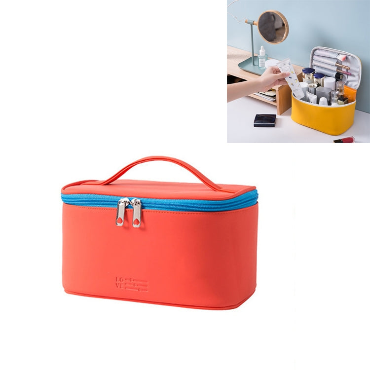 2 PCS Portable Travel PU Portable Cosmetic Case Large-capacity Cosmetic Storage Bag