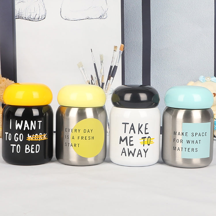 Mini Letter Vacuum Flask Stainless Steel Drink Water Bottle Mug Cup, Capacity:500ml(White)