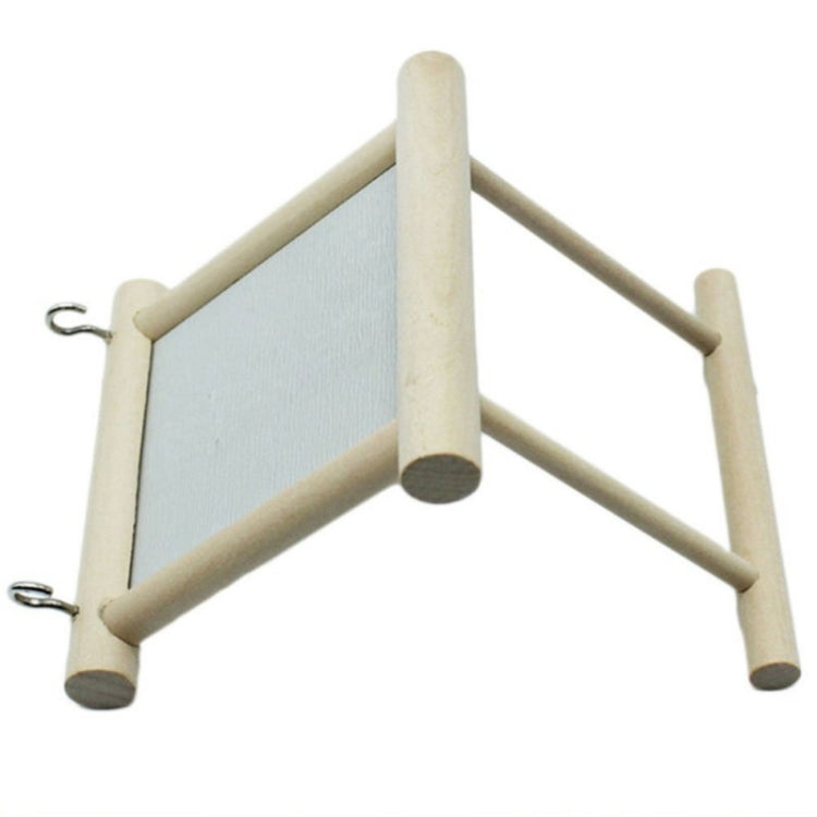Wooden Pet Toy Mirror Toy Parrot Toys Climb Accessories for Cockatiel Parrots Small Birds