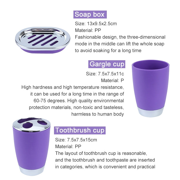 6 In 1 Bathroom Cup Toothbrush Holder Hand Sanitizer Bottle Soap Holder Toilet Brush Waste Bins Set