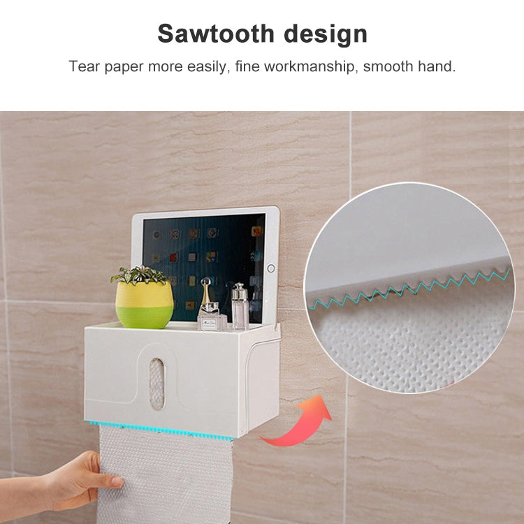 BZJ01 Home Suction Cup Bathroom Free Punching Tray Waterproof Toilet Paper Holder, Size: 16X13.5X13cm