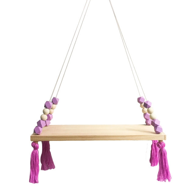 Solid Wood Macaron Octagonal Bead Fringed Placing Board