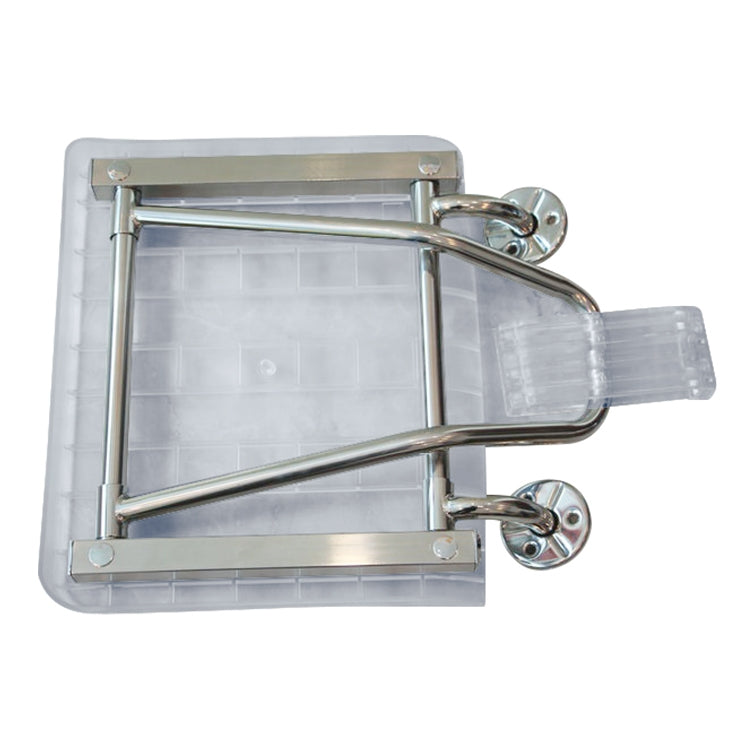 White Transparent Folding Solid Wood Wall Mounted Relaxation Shower Chair