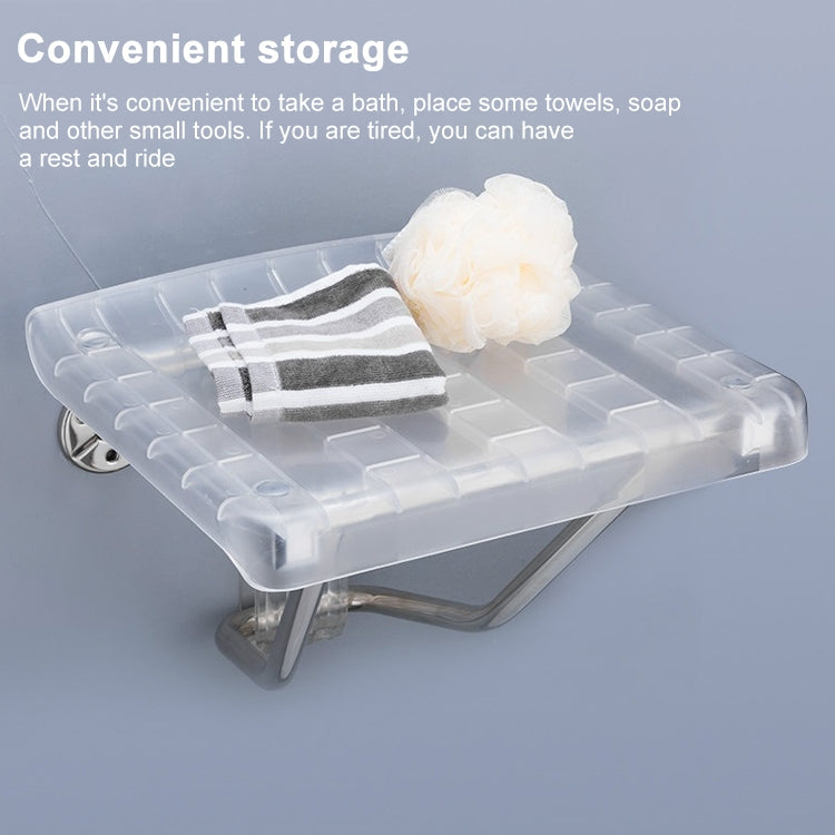 White Transparent Folding Solid Wood Wall Mounted Relaxation Shower Chair