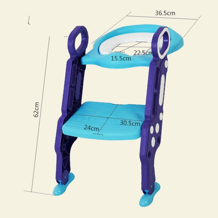 Foldable Kid Potty Training Toilet Seat With Ladder For U-shaped Or Oval Toilet(Blue)