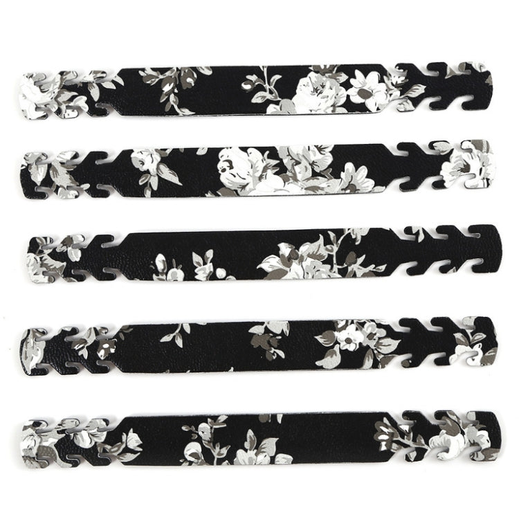 10 PCS Adjustable Face Mask Ear Band Rope Anti-slip PU Leather Extension Buckle Hood(Black White)