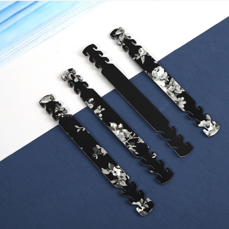 10 PCS Adjustable Face Mask Ear Band Rope Anti-slip PU Leather Extension Buckle Hood(Black White)