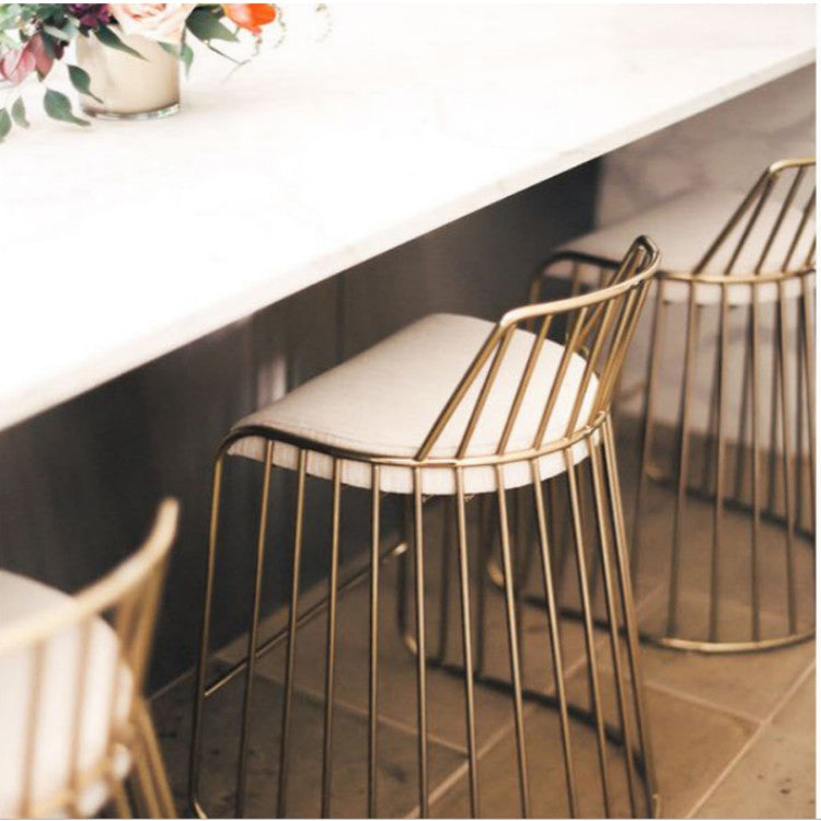 Nordic Minimalist Modern Gold Wrought Iron Lounge Bar Chair