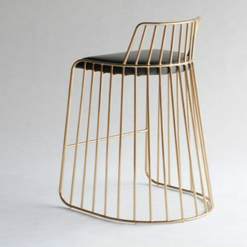 Nordic Minimalist Modern Gold Wrought Iron Lounge Bar Chair