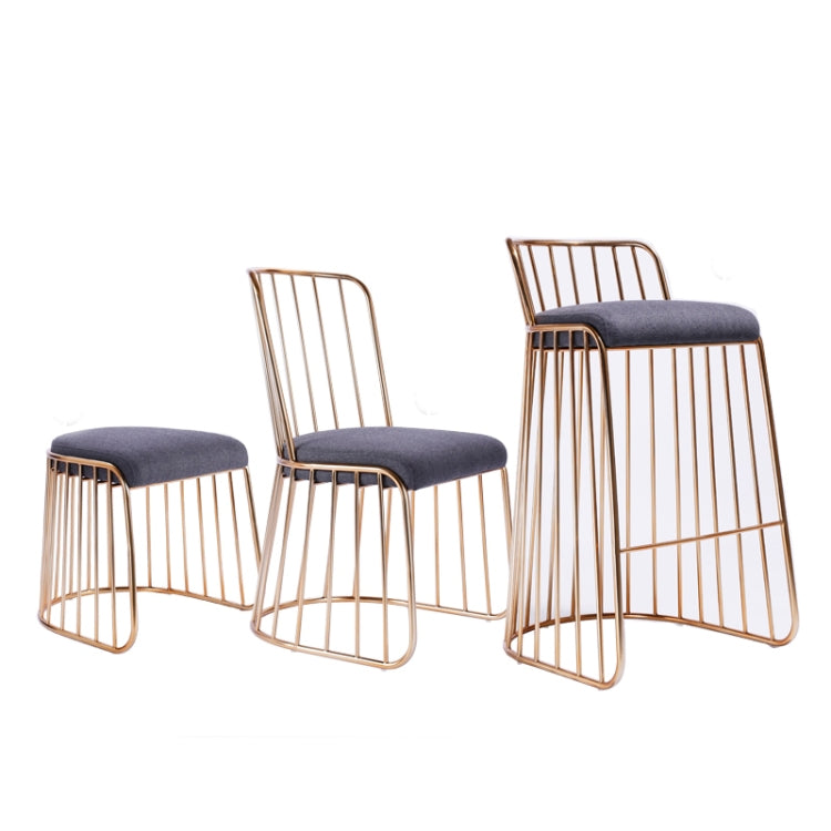 Nordic Minimalist Modern Gold Wrought Iron Lounge Bar Chair