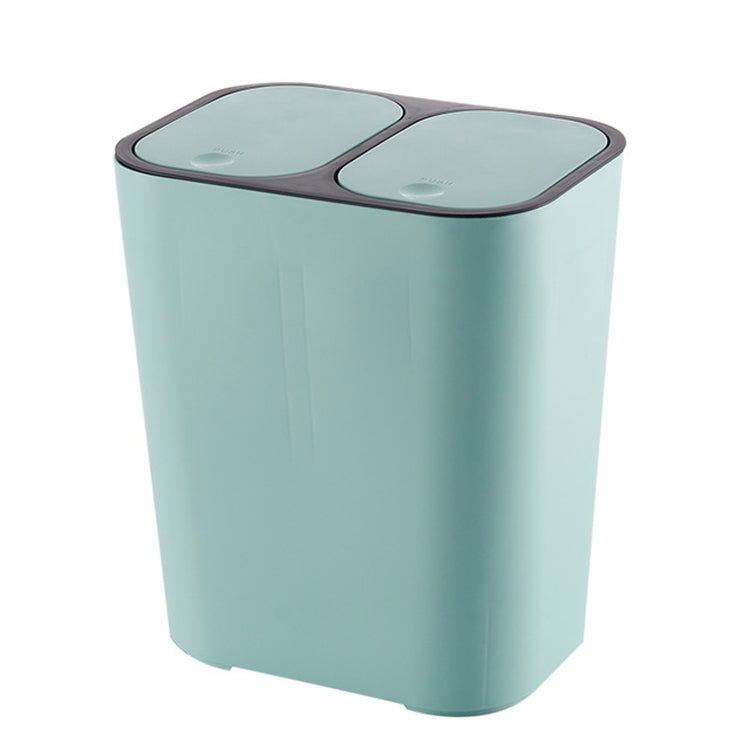 Household Office Kitchen Push-type Garbage Bucket Wet and Dry Classification Double-Barrel Plastic Trash Can with Spring Cover Lip