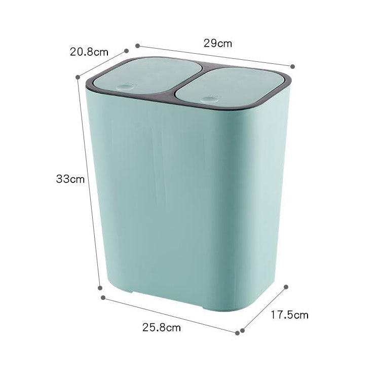 Household Office Kitchen Push-type Garbage Bucket Wet and Dry Classification Double-Barrel Plastic Trash Can with Spring Cover Lip