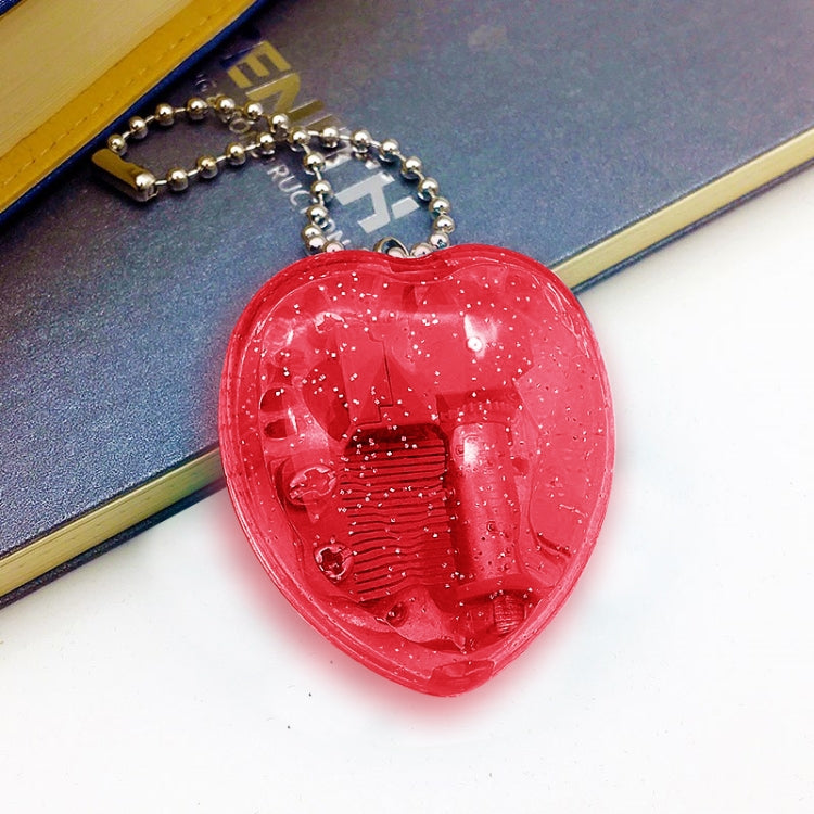 YKL-23 Mini Acrylic Heart-Shaped Music Box Key Chain