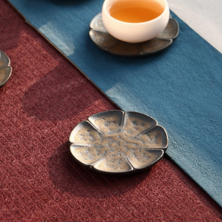 Vintage Gilt Ceramic Small Teacup Coaster, Style:Lotus Coaster