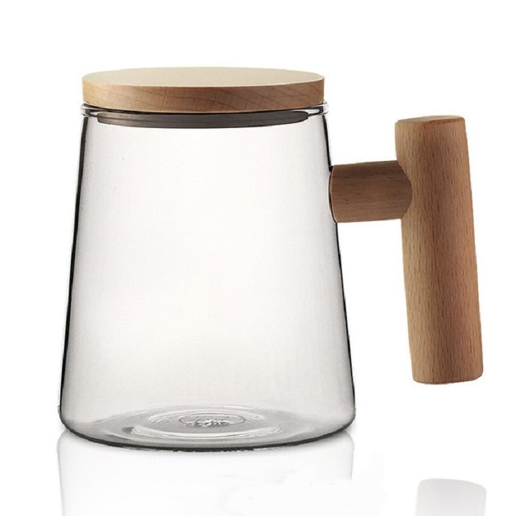 Thick Heat-resistant High Borosilicate Glass Teacup with Wooden Handle, Capacity: 300ML, Specification:6B
