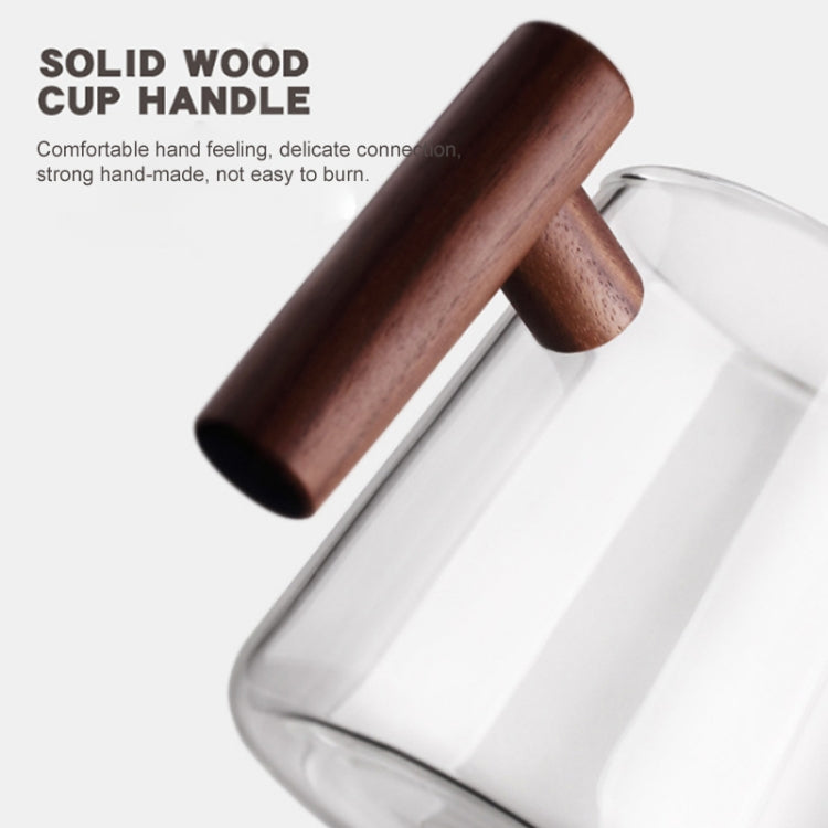 Thick Heat-resistant High Borosilicate Glass Teacup with Wooden Handle, Capacity: 300ML, Specification:6B