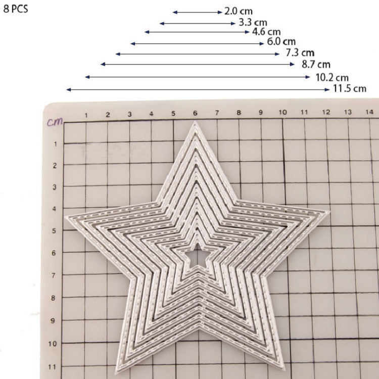 8 PCS DIY Cutting Die Carbon Steel Embossing Die Five-pointed Star Kit
