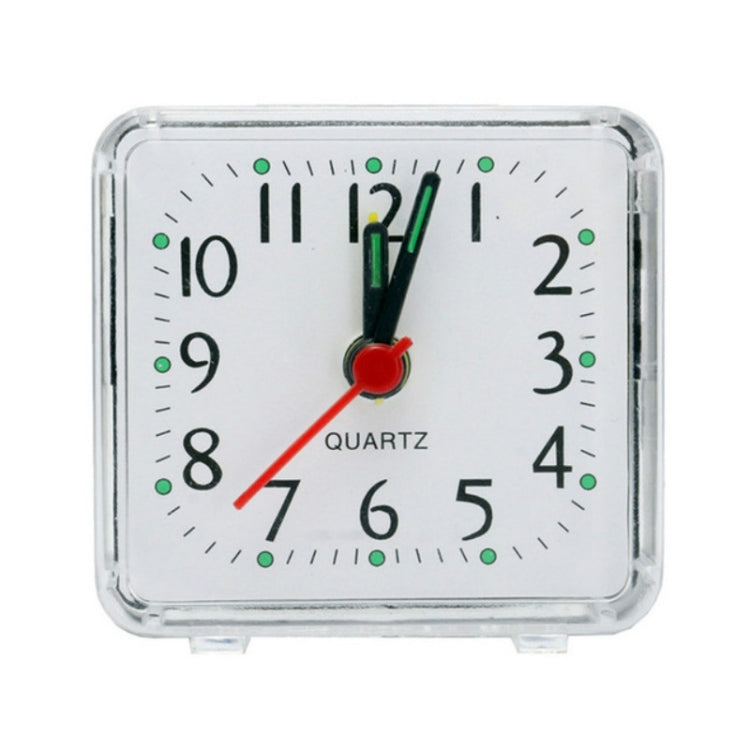 Square Alarm Clock Transparent Case Compact Digital Mini Bedroom Bedside Office Electronic Clock