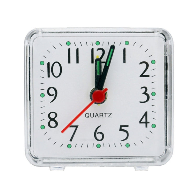 Square Alarm Clock Transparent Case Compact Digital Mini Bedroom Bedside Office Electronic Clock