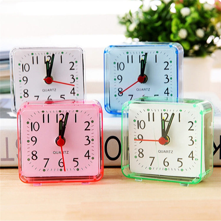 Square Alarm Clock Transparent Case Compact Digital Mini Bedroom Bedside Office Electronic Clock