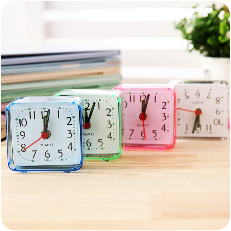 Square Alarm Clock Transparent Case Compact Digital Mini Bedroom Bedside Office Electronic Clock