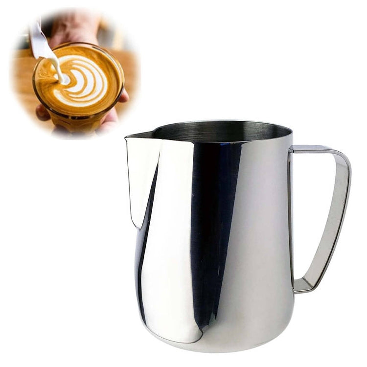 Milk Jug 0.3-0.6L Stainless Steel Frothing Pitcher Pull Flower Cup Coffee Milk Frother Latte Art Milk Foam Tool Coffeware, Capacity:350ml
